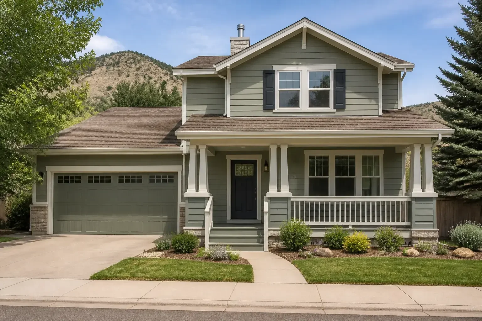 Completed exterior paint job on a Golden house facade